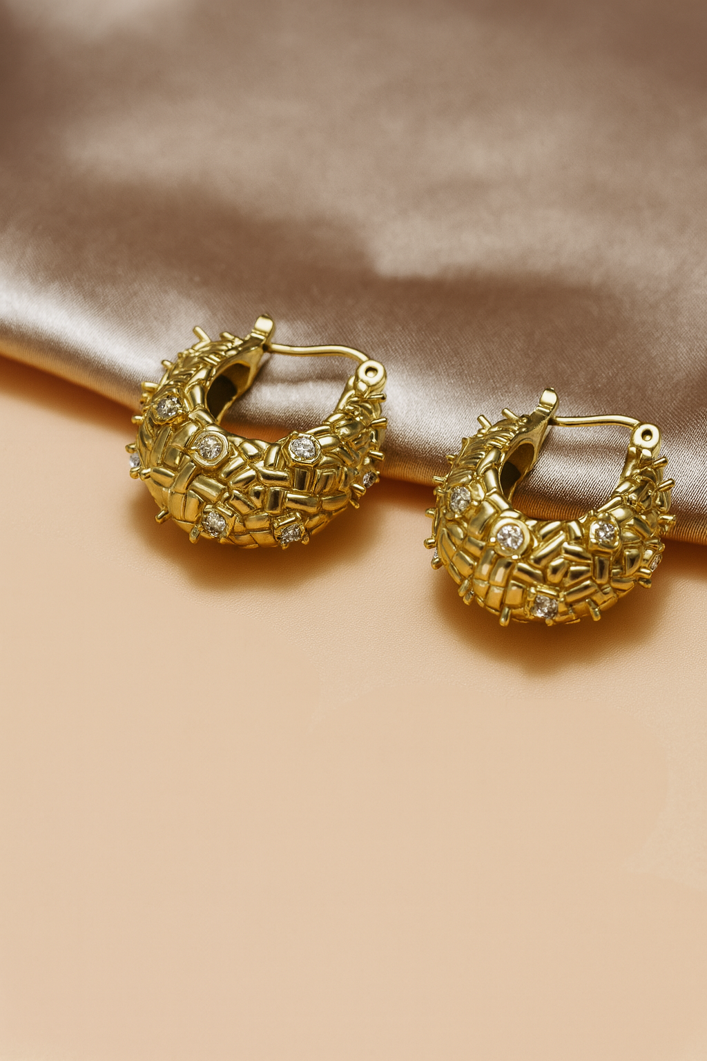Gilded Lattice Hoop Earrings
