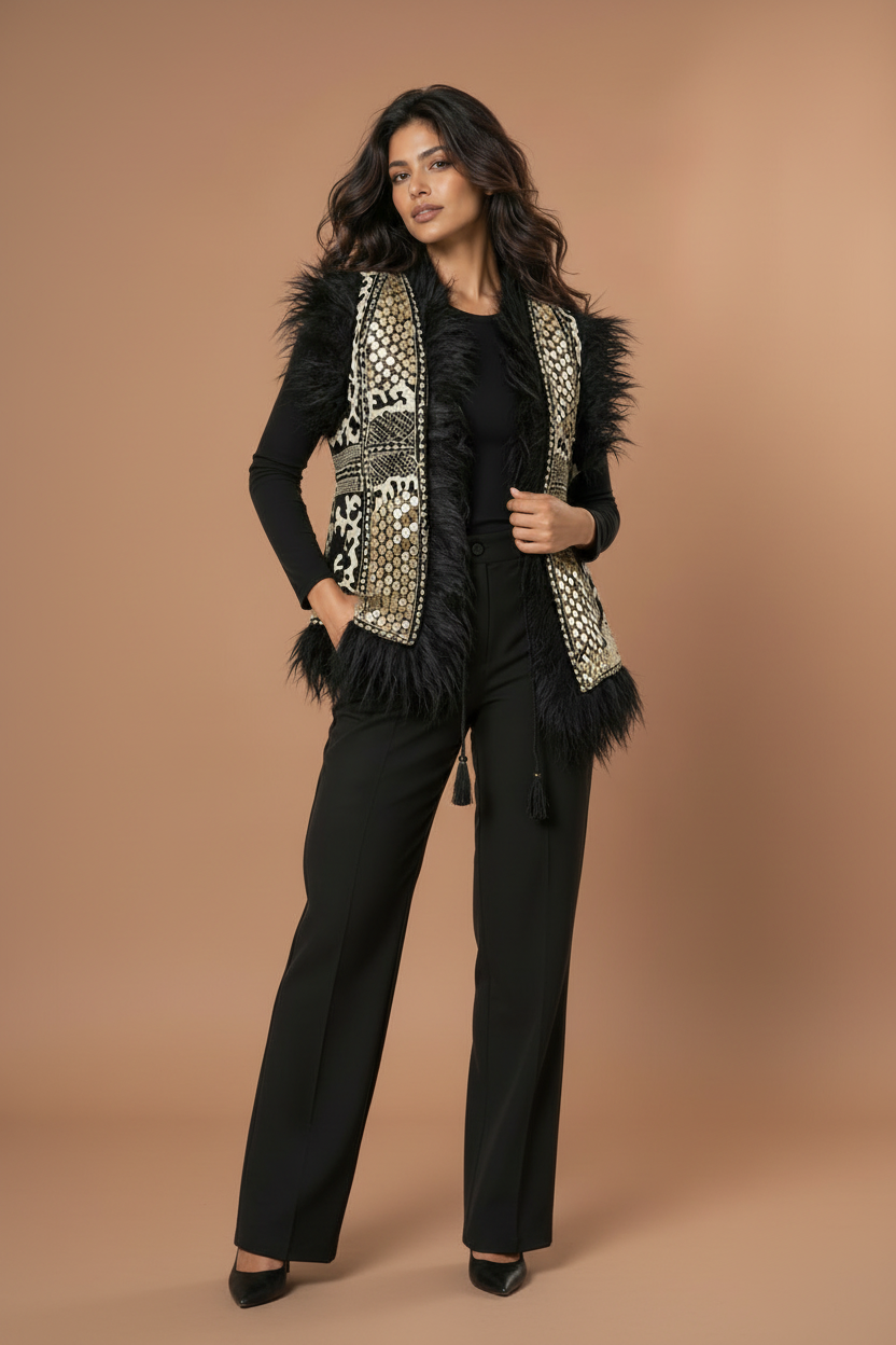 Midnight Mirage Embellished Vest