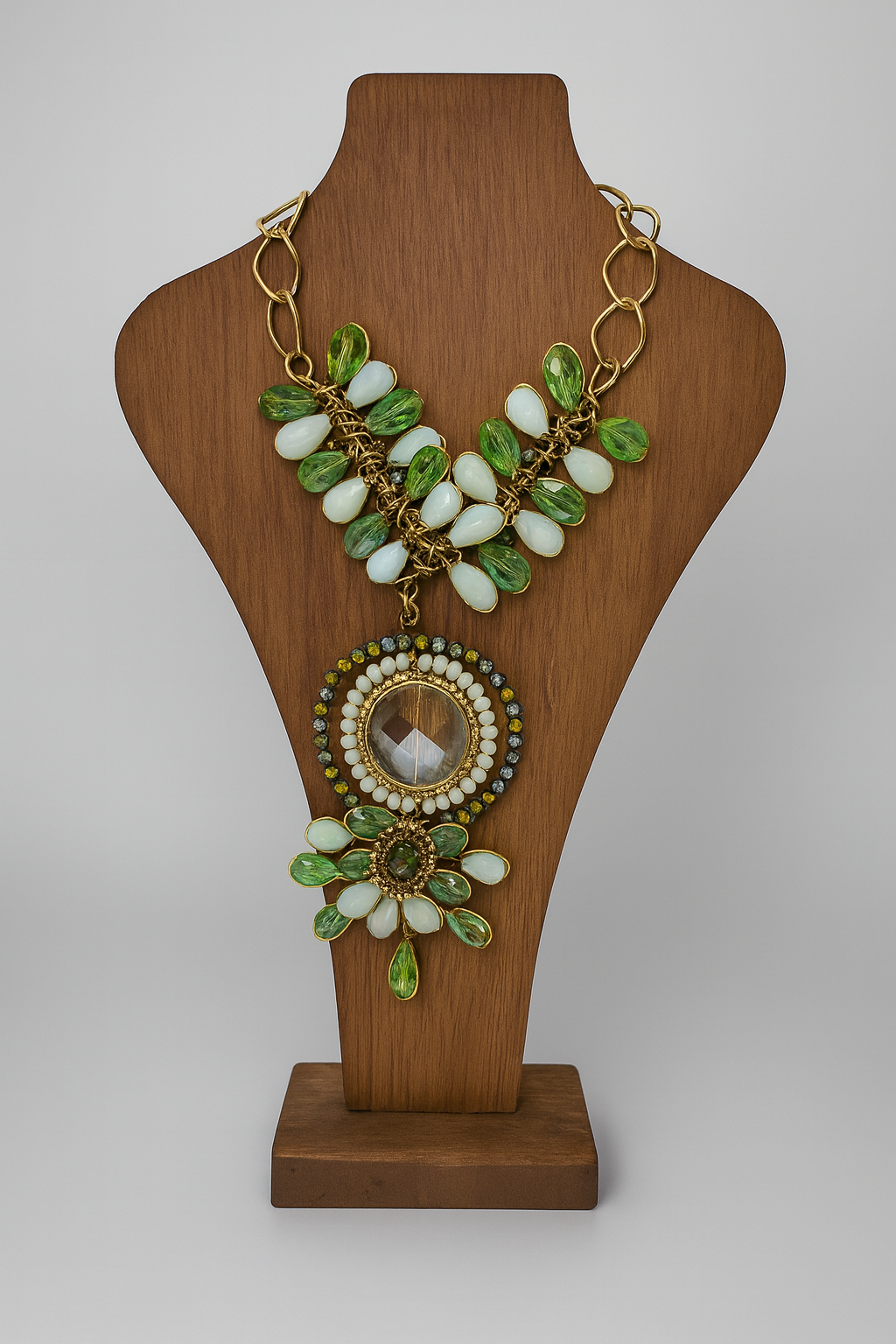 Emerald Bloom Statement Set