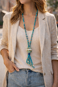 Turquoise Seashell Beaded Necklace