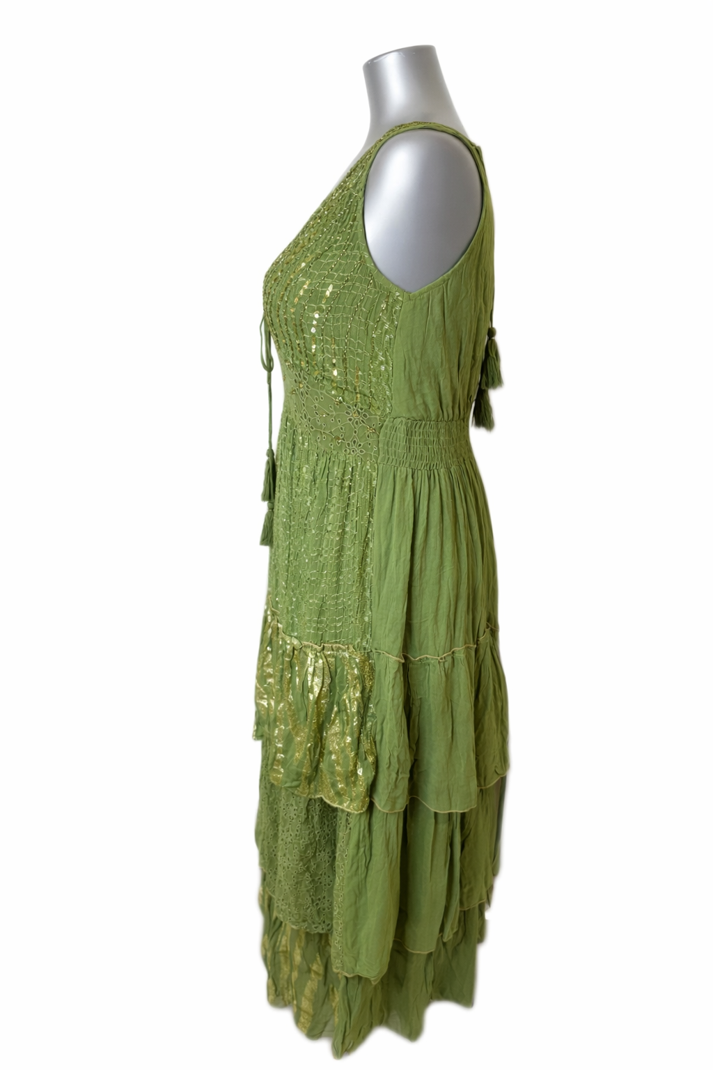 Olive Lumière Bohemian Maxi Dress