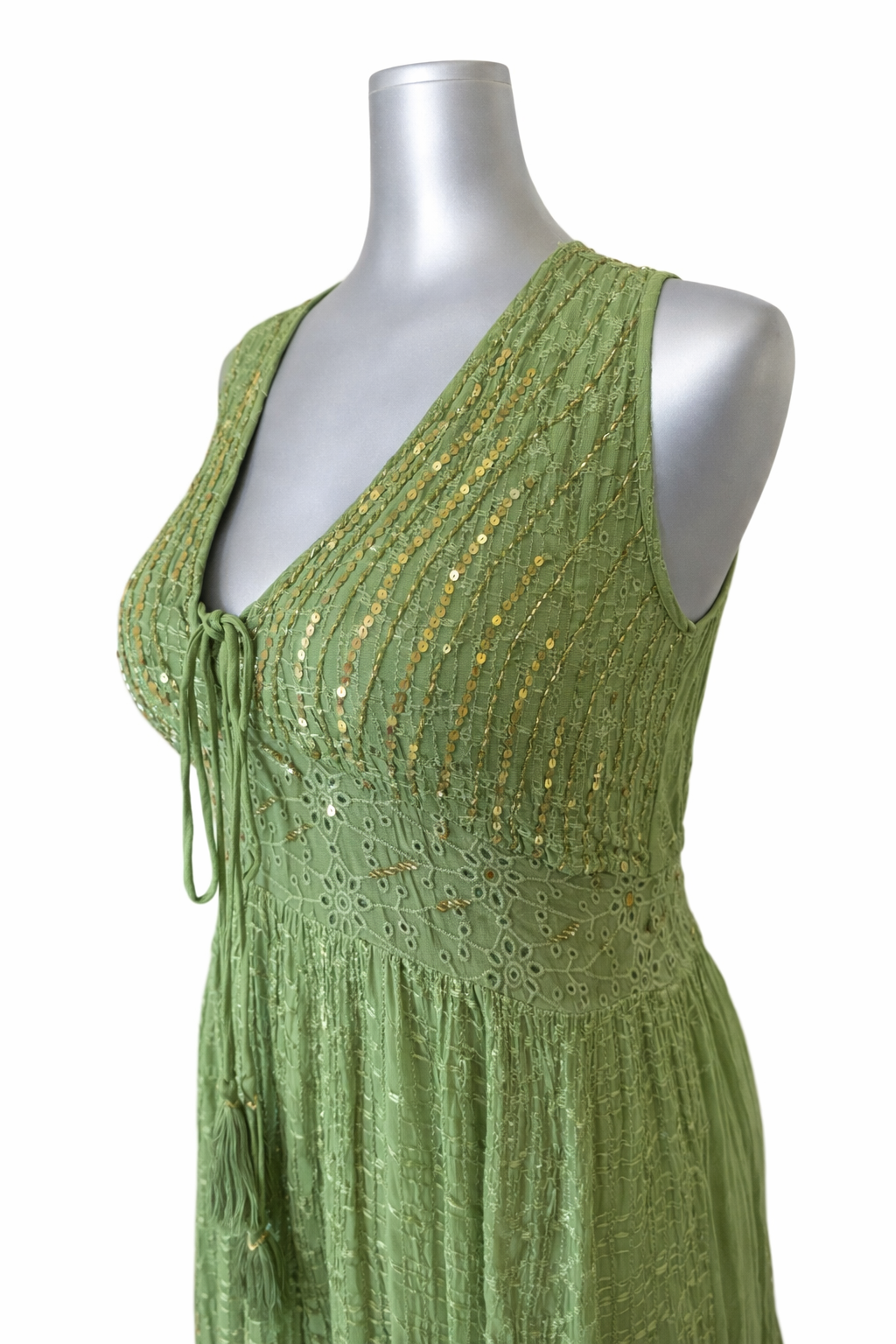 Olive Lumière Bohemian Maxi Dress