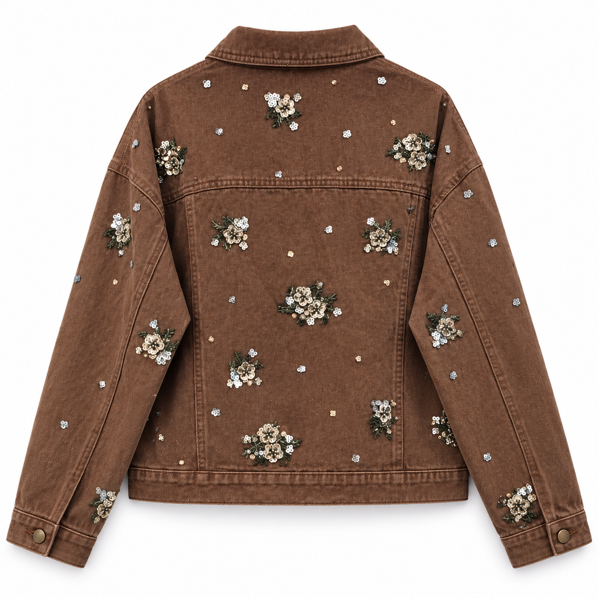 Cocoa Bloom Embellished Denim Jacket