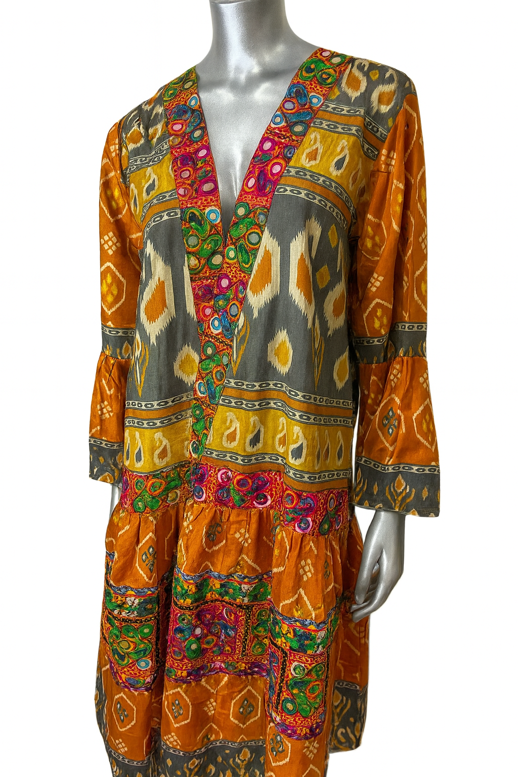 Desert Bloom Kaftan & Beaded Clutch Bag