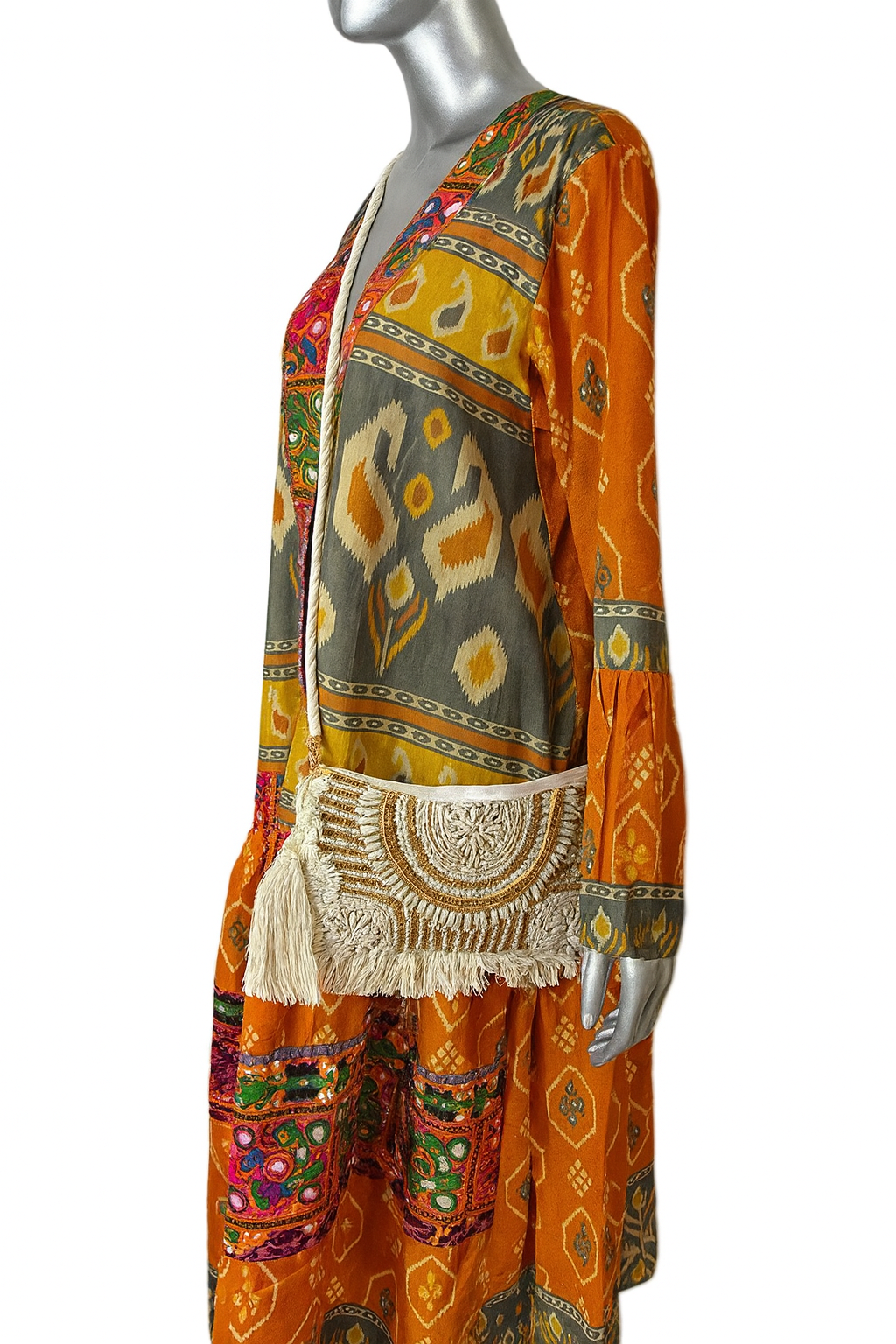 Desert Bloom Kaftan & Beaded Clutch Bag