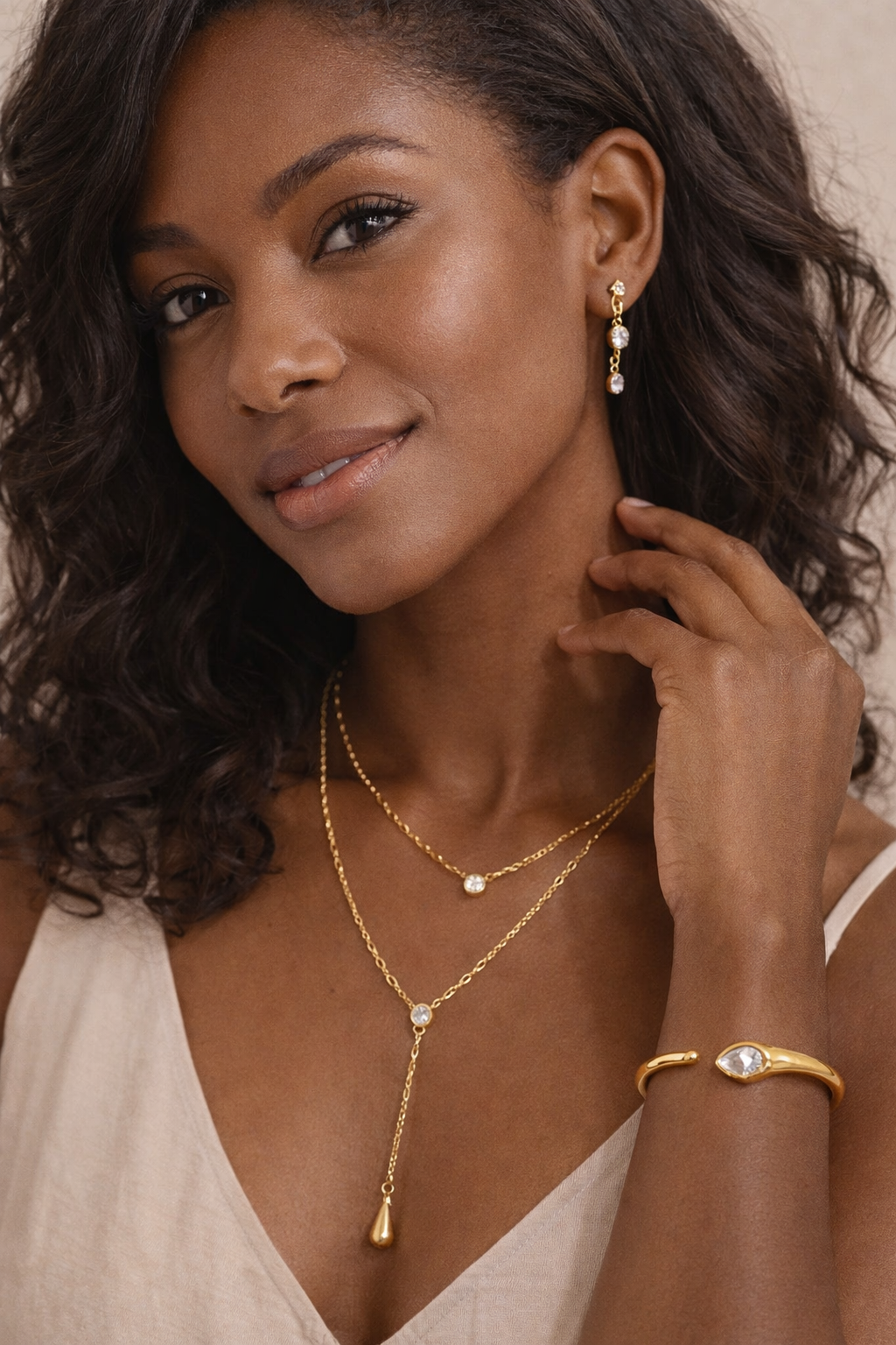 Luna Bezel Trio Jewelry Set - Stainless Steel