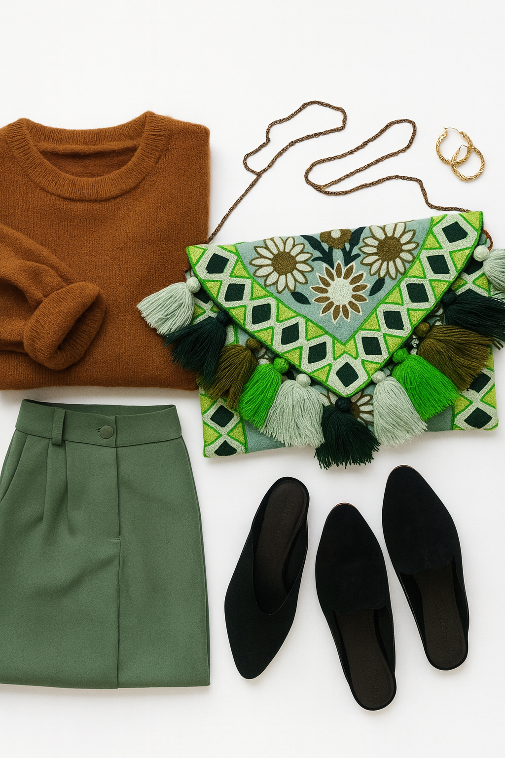 Meadow Bloom Kaftan & Clutch Set