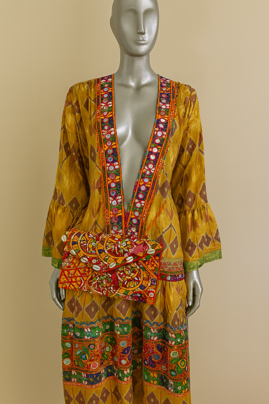 Golden Mirage Kaftan & Clutch Set