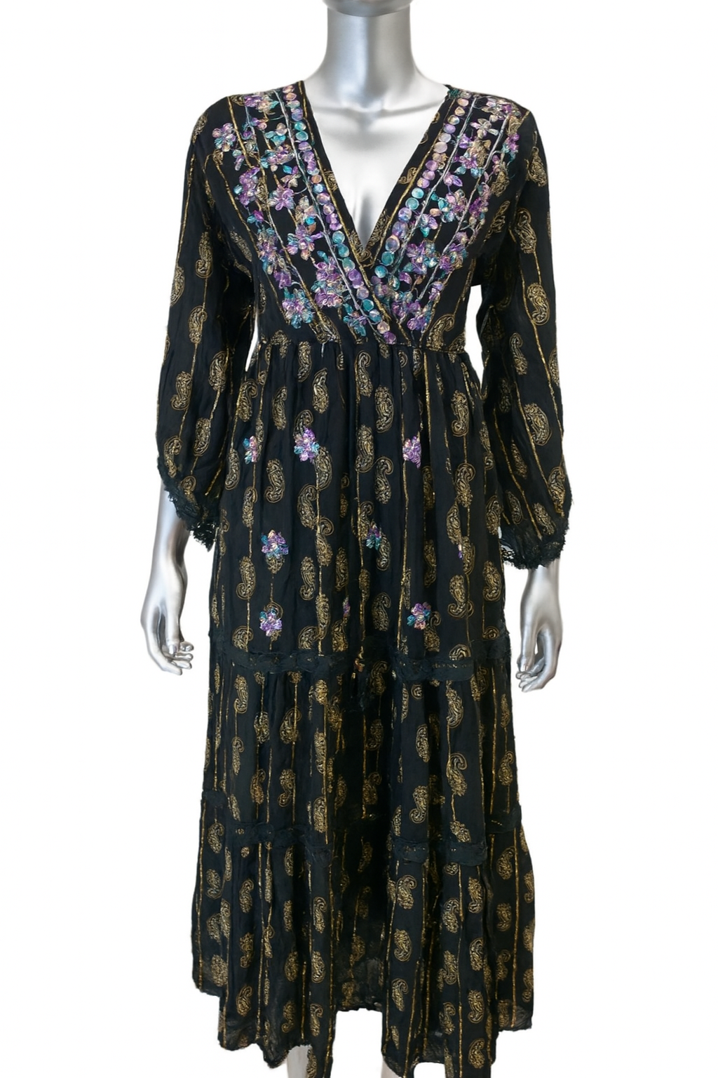 Midnight Paisley Bloom Dress
