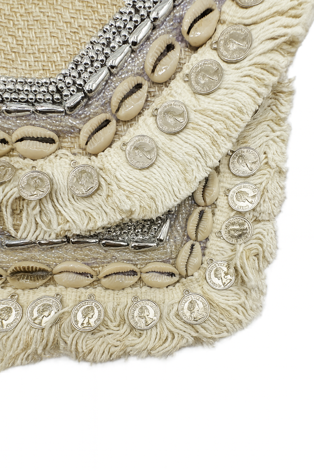 Shell & Coin Embellished
Fringe Shoulder Bag