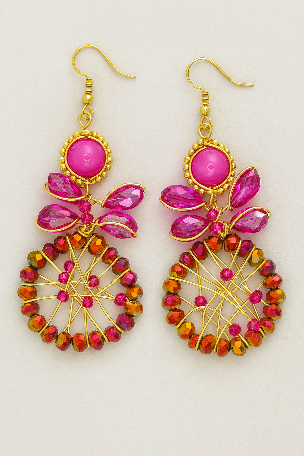 Radiant Fuchsia Bloom Earrings