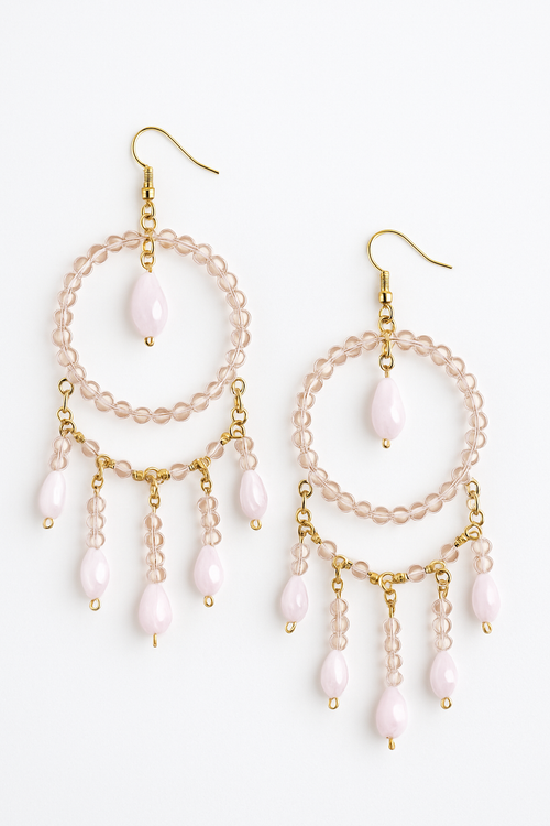 Blush Crystal Cascade Earrings