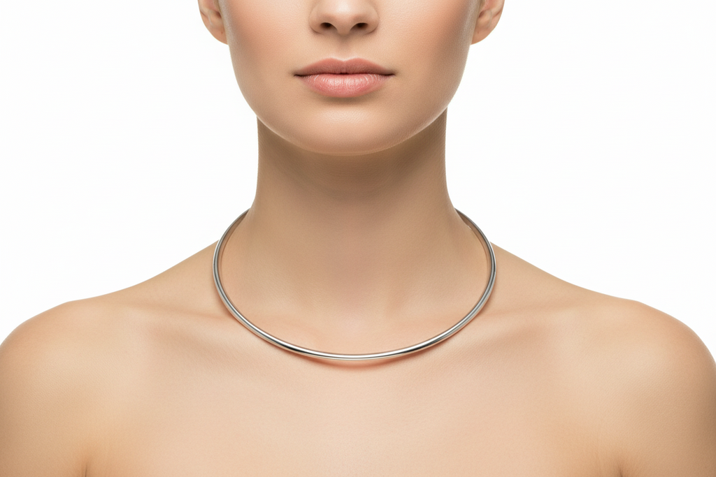 Sleek Radiance Silver Choker