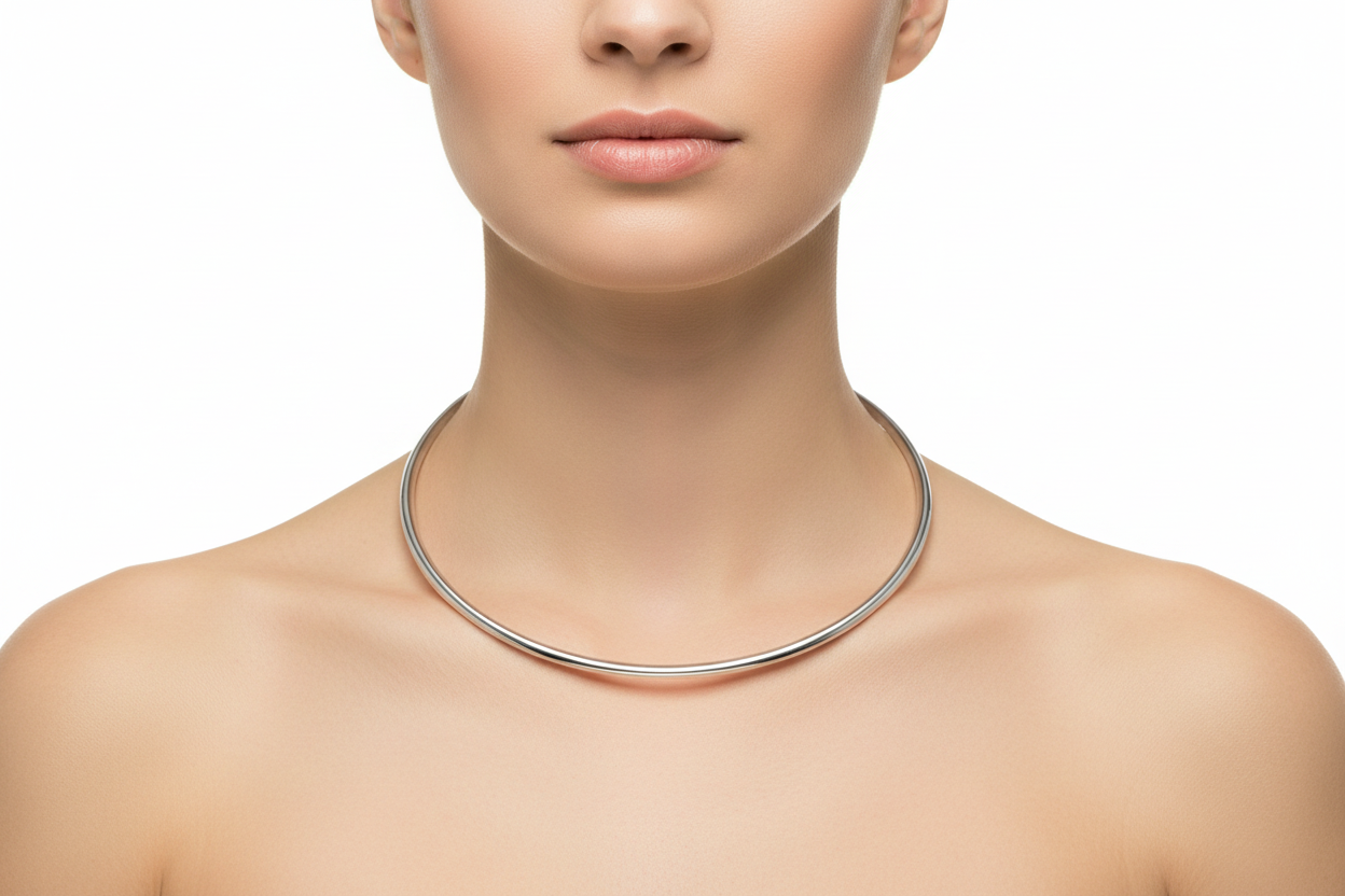 Sleek Radiance Silver Choker