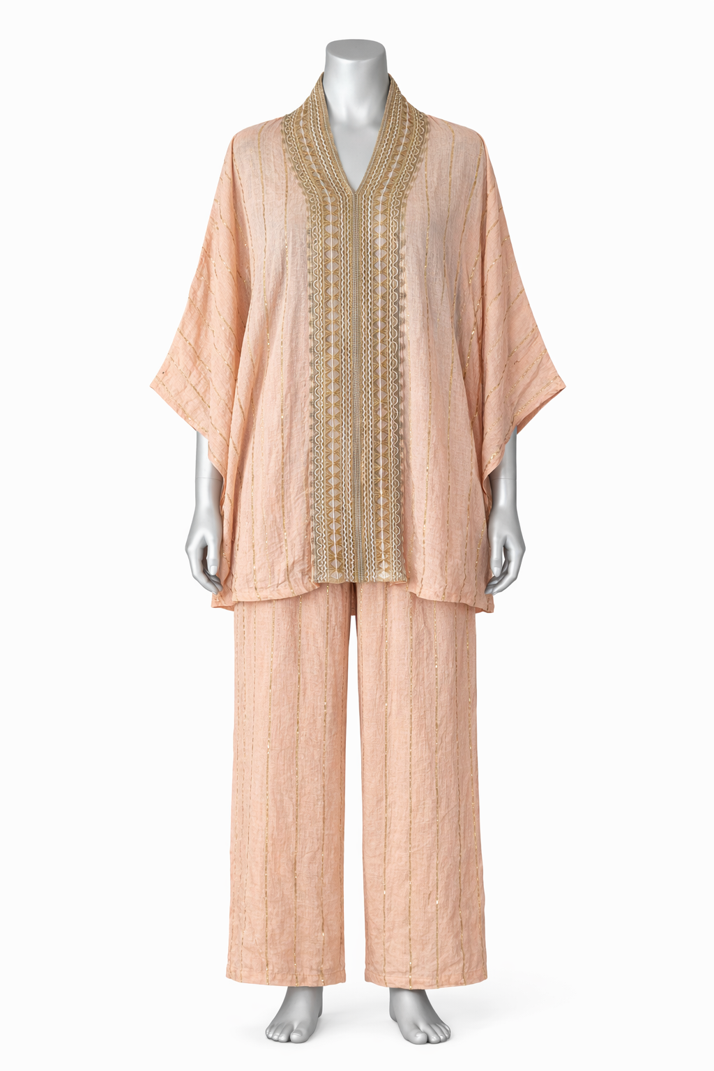 Blush Horizon Embroidered Two-Piece Set - Short Queen Friendly