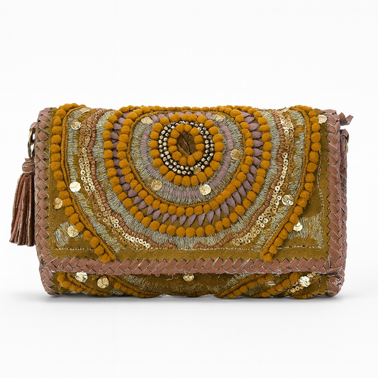 Lunar Radiance Beaded Clutch