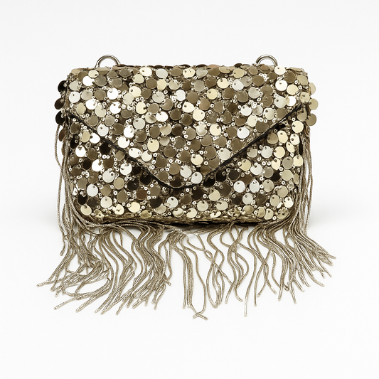 Asiya Gold Fringe Shoulder Bag