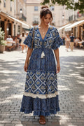 Indigo Heirloom Embroidered Maxi