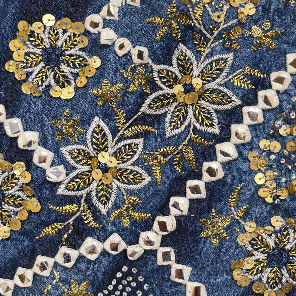 Indigo Heirloom Embroidered Maxi