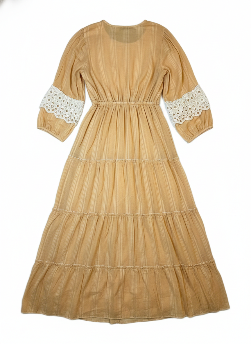 Golden Meadow Lace Maxi Dress