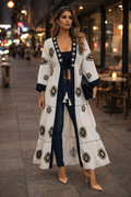 Nomad Eclipse Embroidered Duster Kaftan | Boho Luxe Cotton Layer |