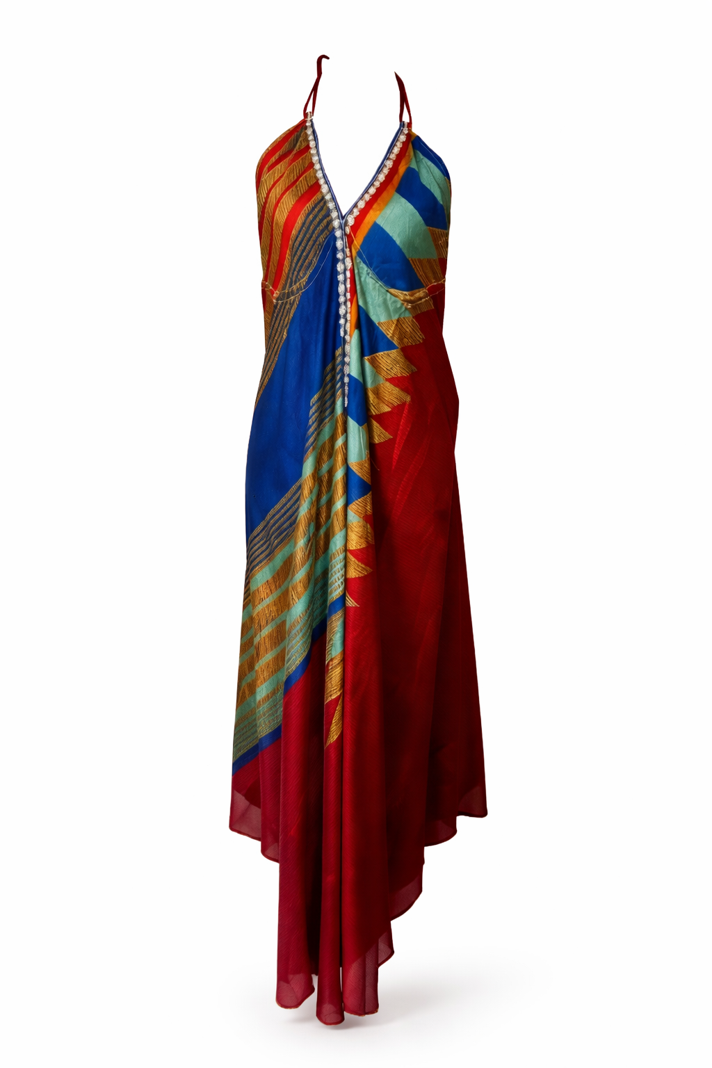 Saffron Skies Halter Maxi Dress