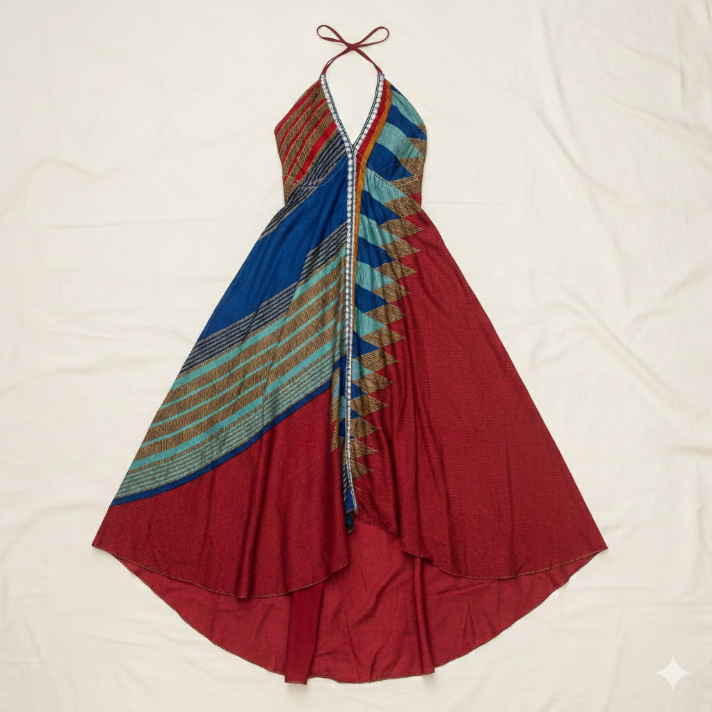 Saffron Skies Halter Maxi Dress