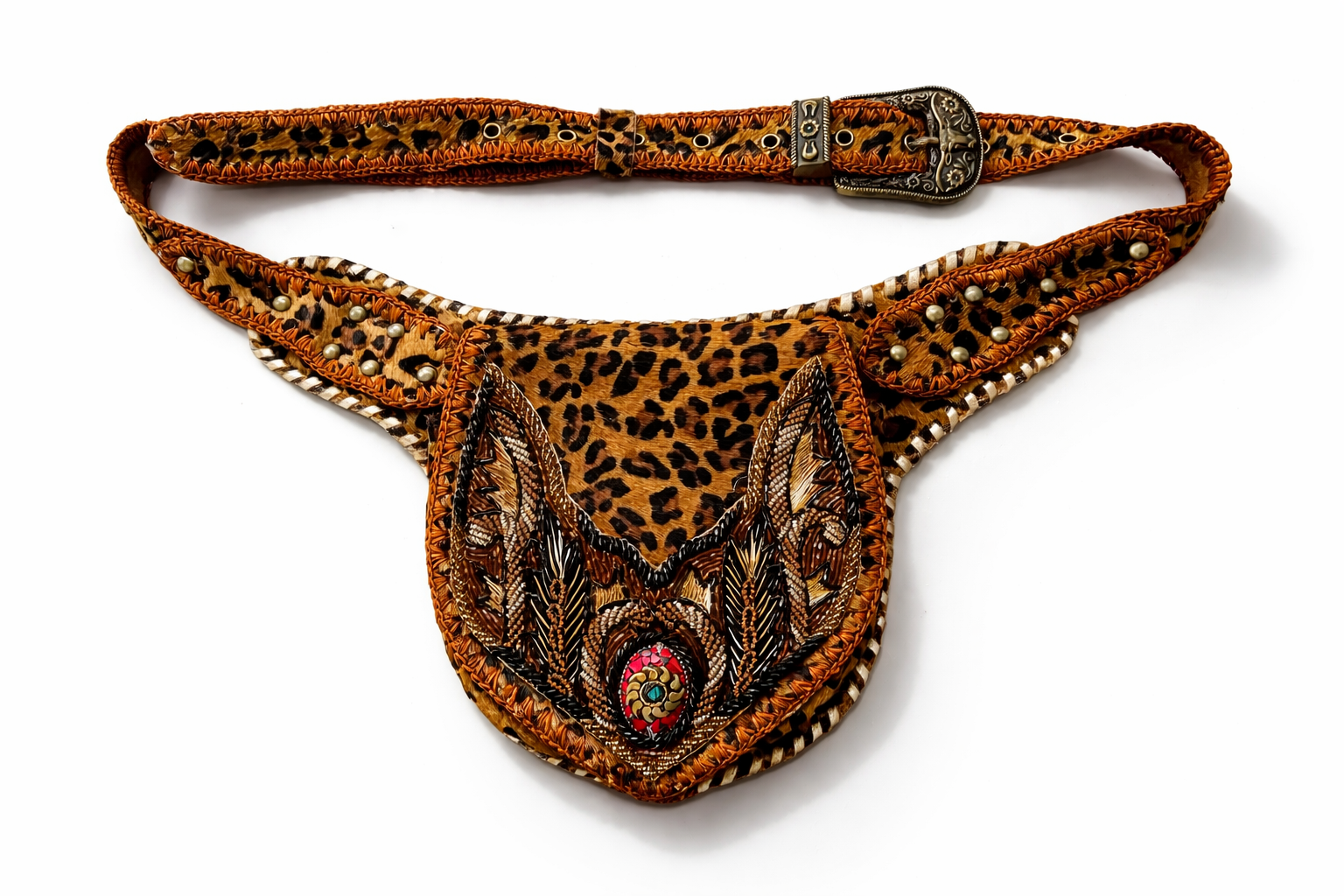 Wild Ember Beaded Shoulder Bag