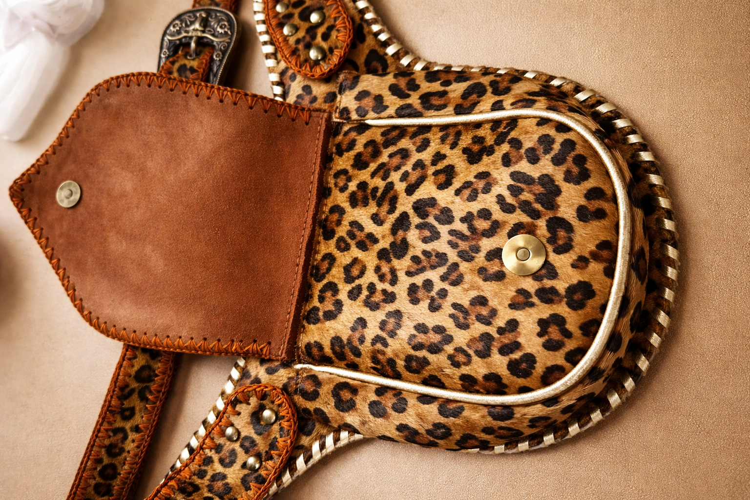 Wild Ember Beaded Shoulder Bag