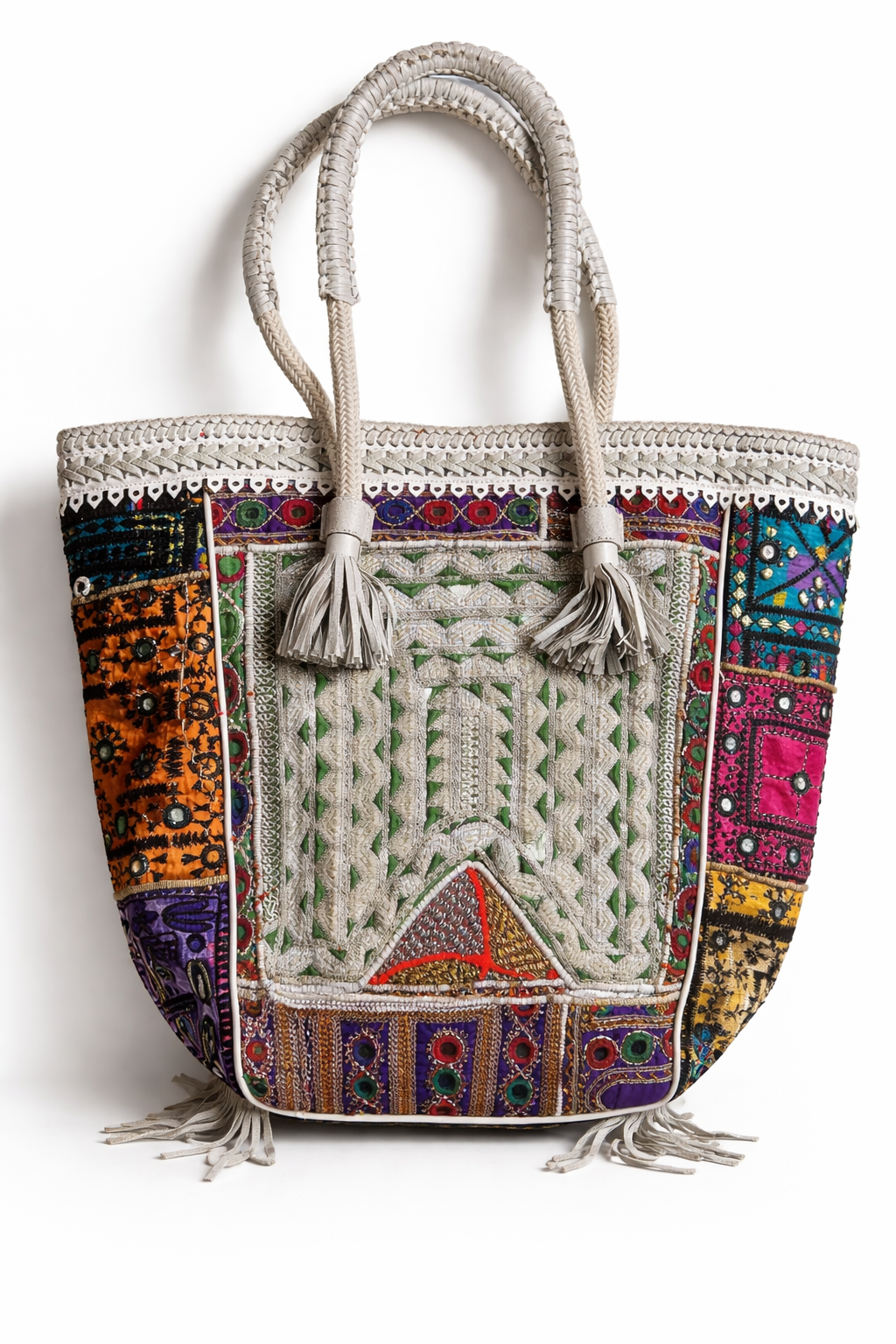 Nomad Bloom Leather Fringe Tote