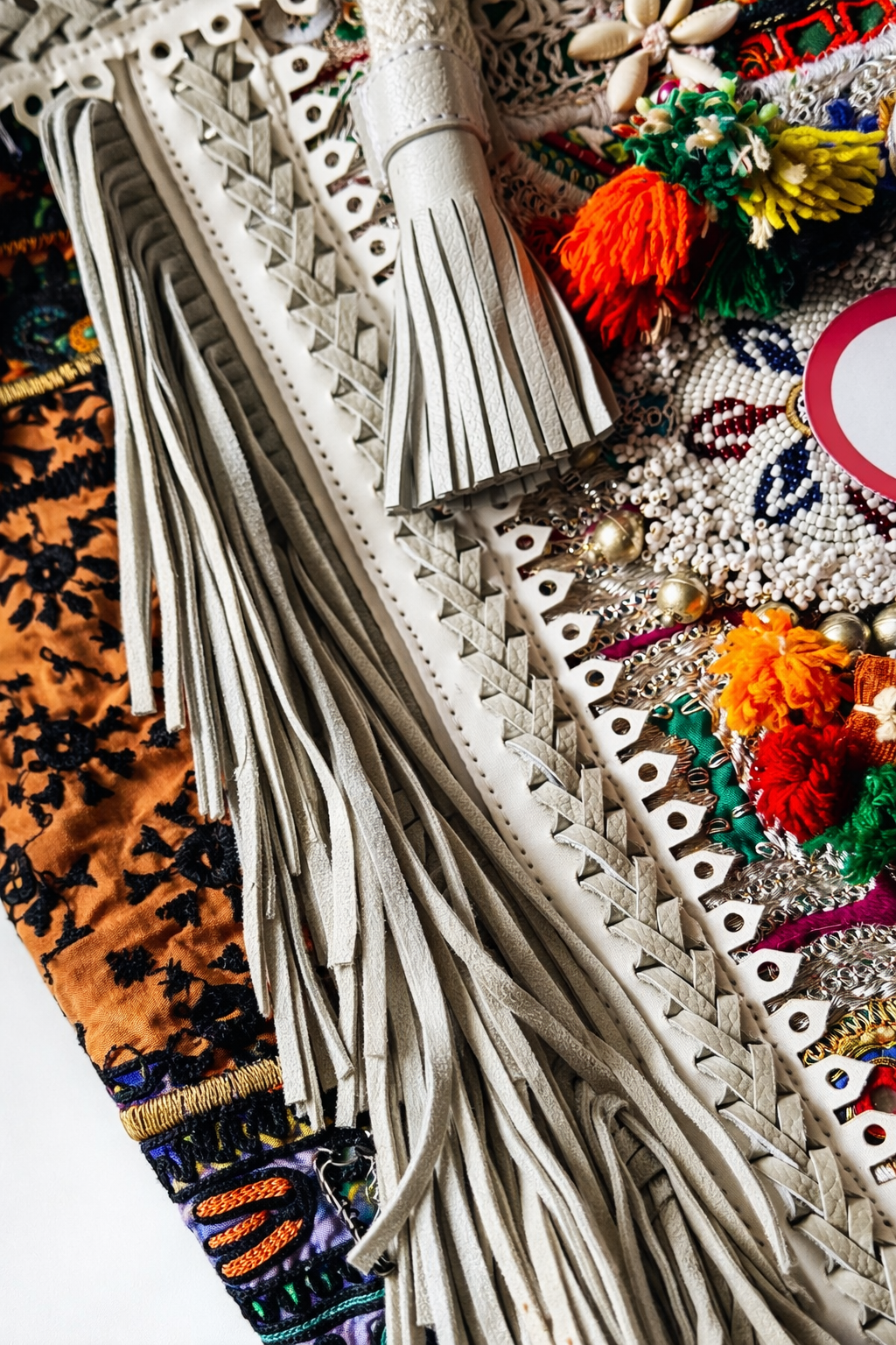 Nomad Bloom Leather Fringe Tote