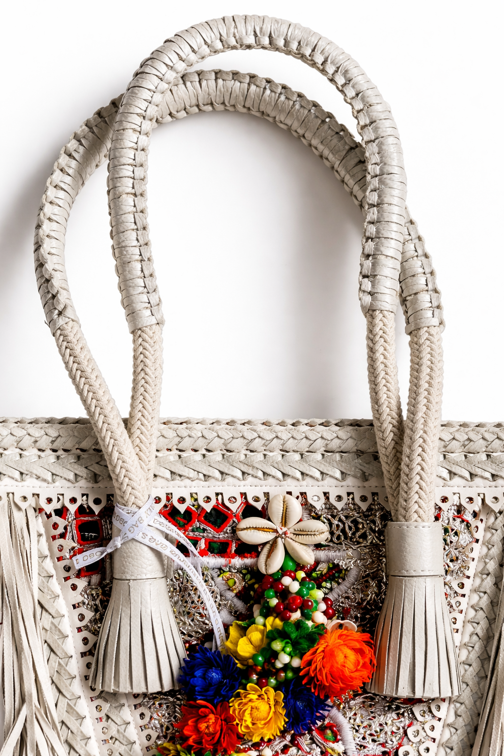 Nomad Bloom Leather Fringe Tote
