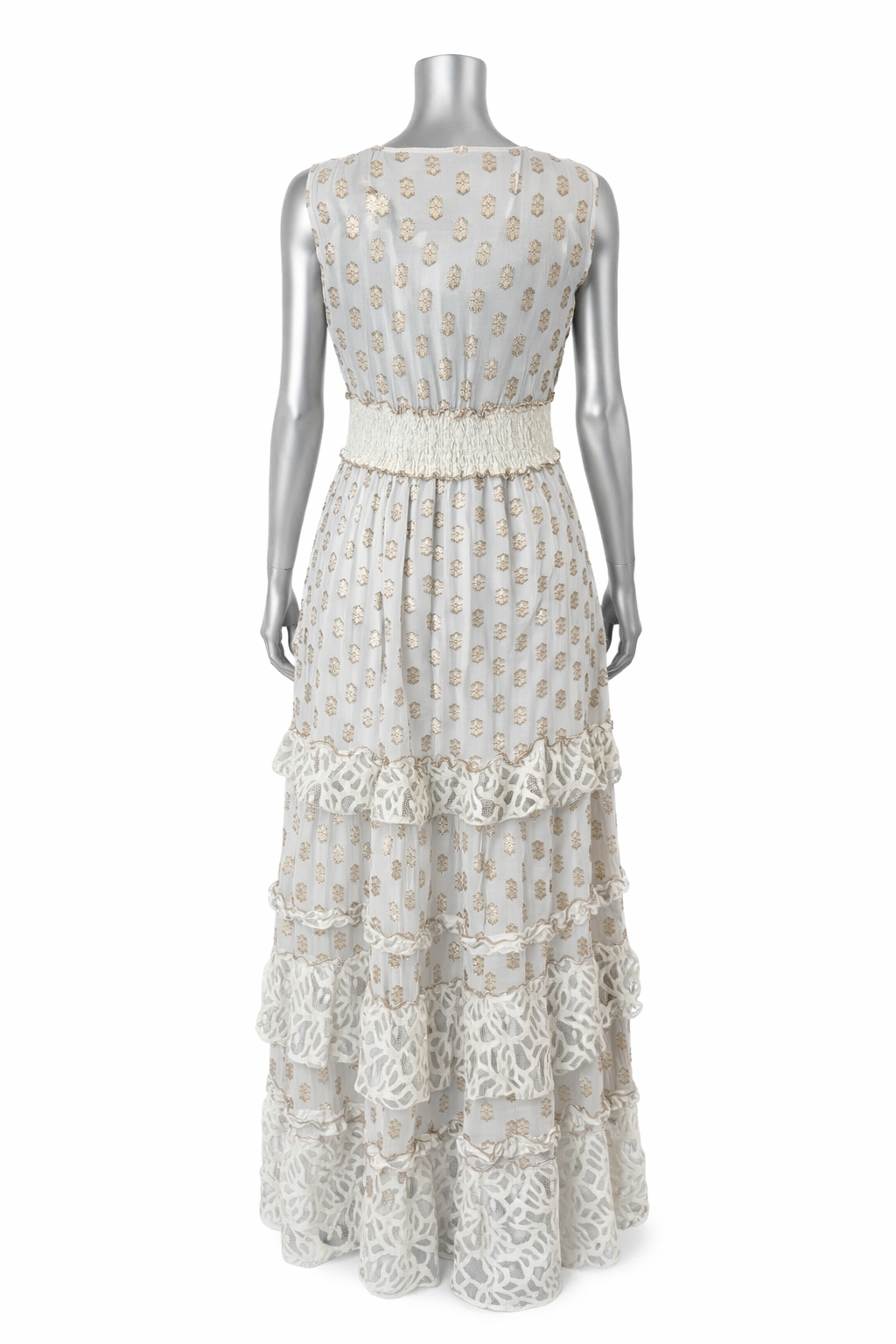 Golden Reverie Tiered Maxi Dress