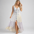 Celeste Meadow Embroidered High-Low Maxi Dress