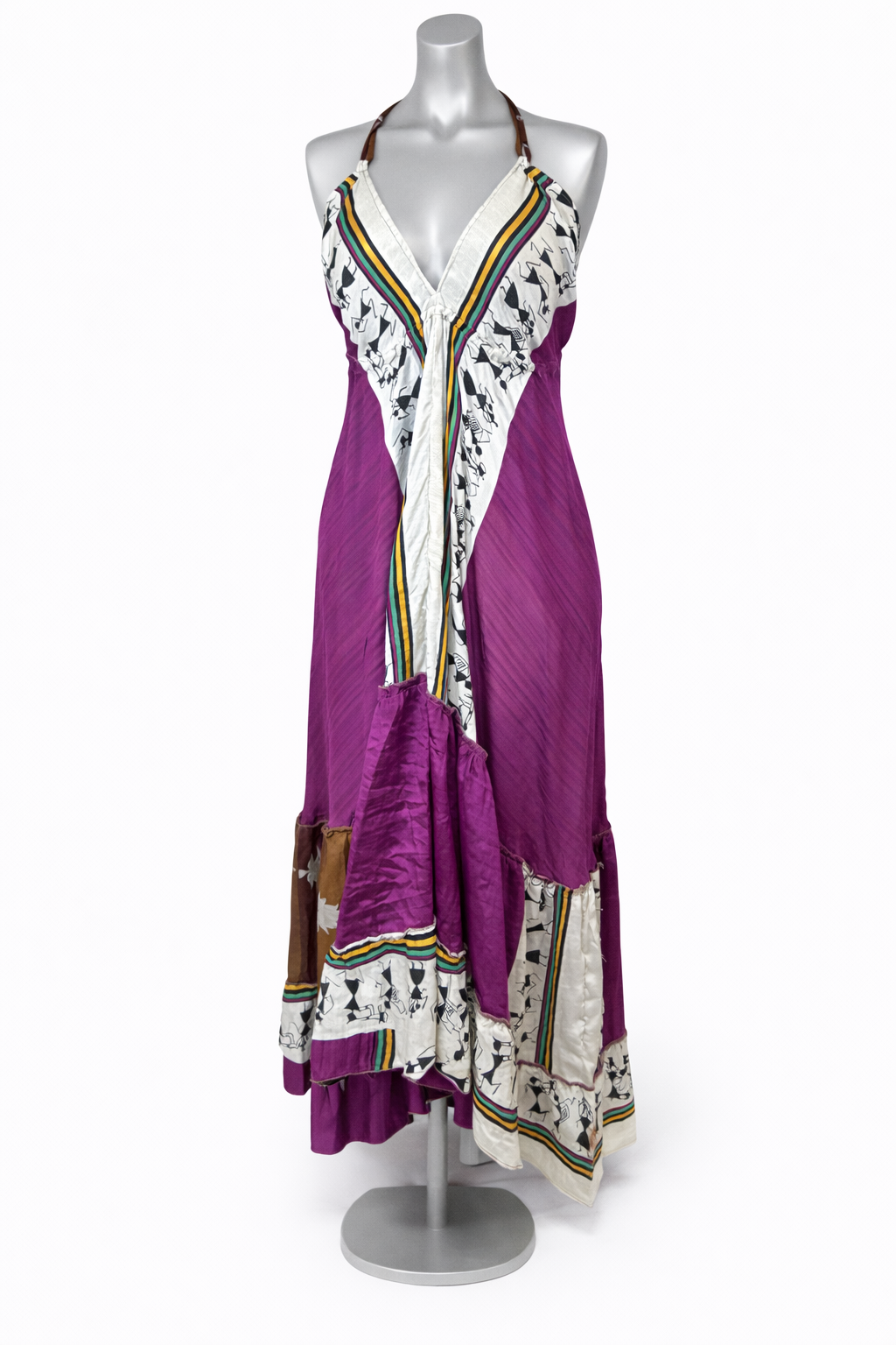 Midnight Jazz Silk Halter Maxi Dress