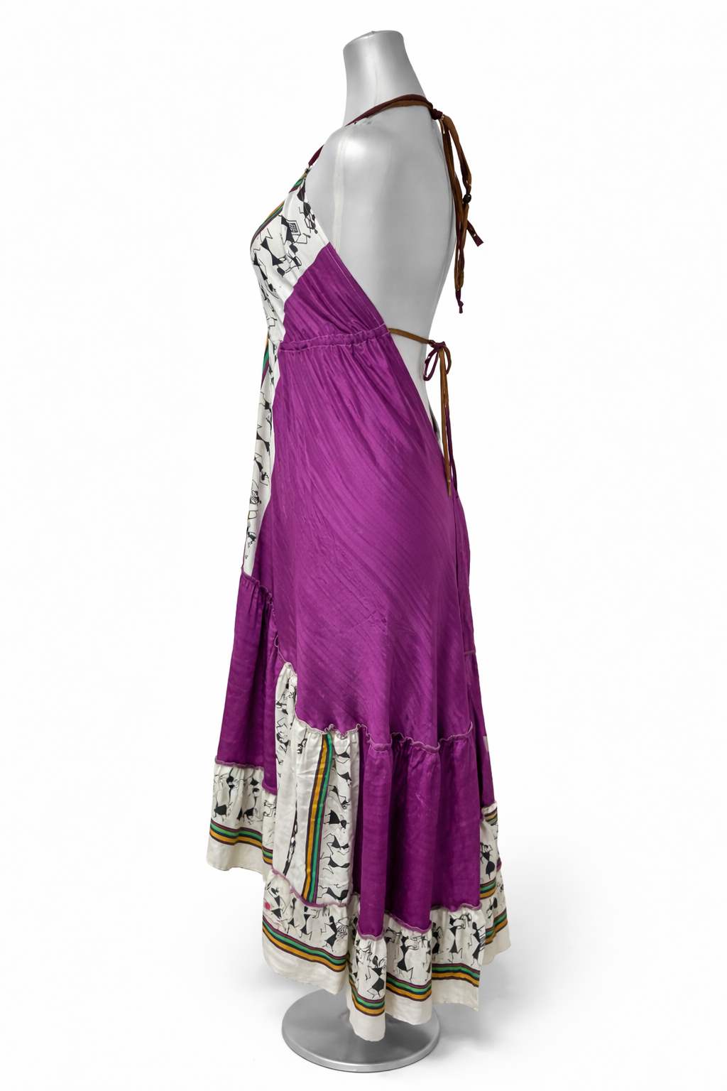 Midnight Jazz Silk Halter Maxi Dress