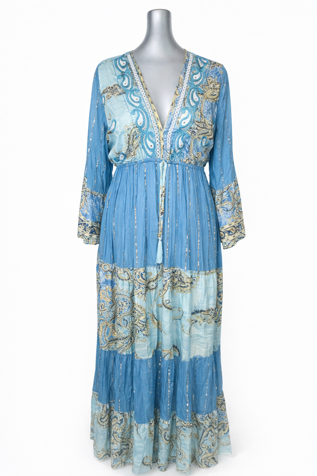 Ocean Reverie Embroidered Maxi Dress
