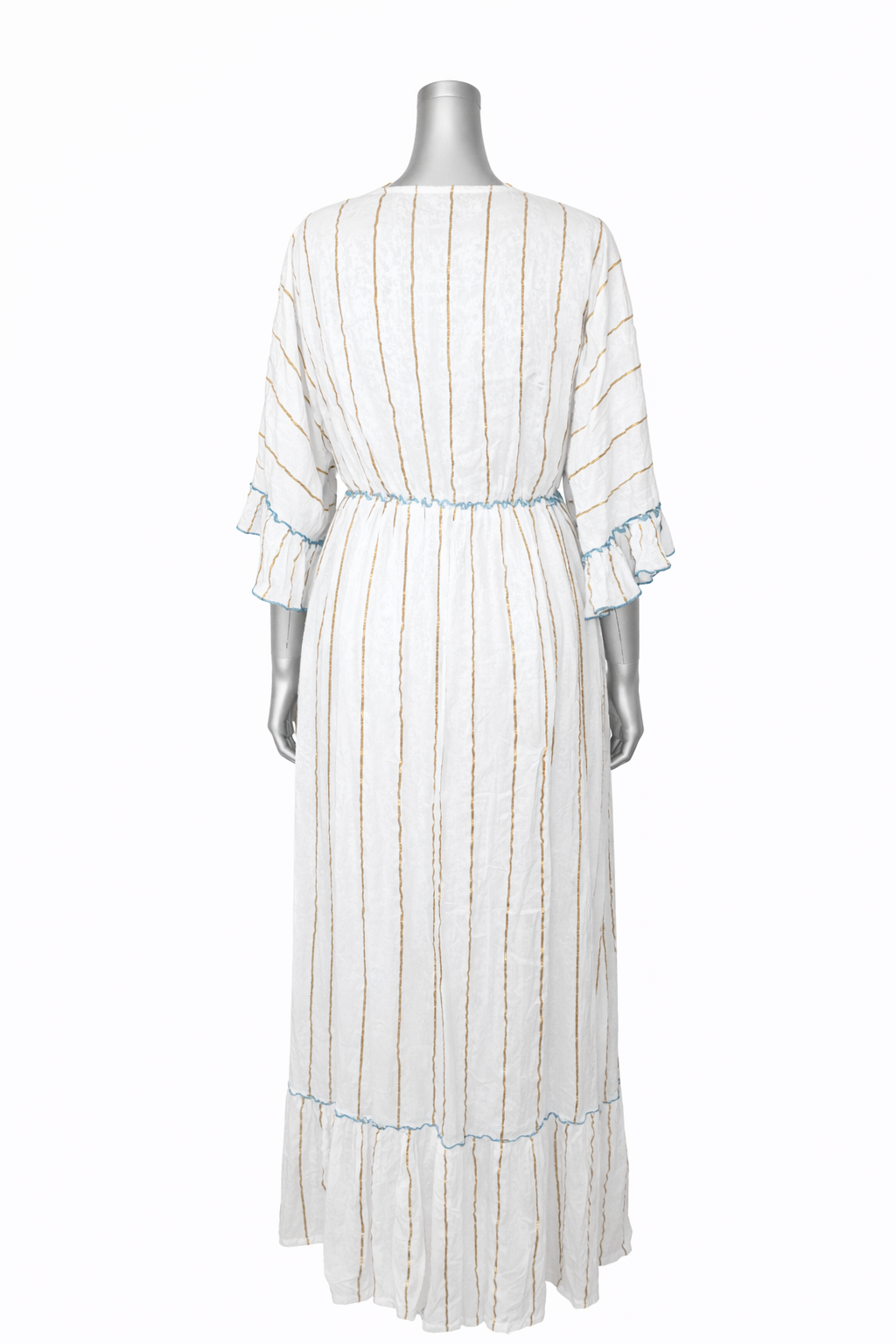 Azure Solara Embroidered Maxi Dress