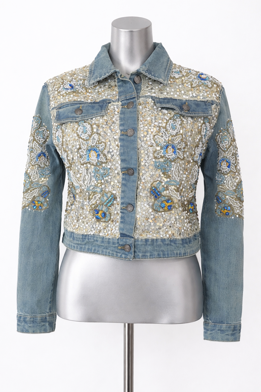 Celestial Tide Embellished Denim Jacket