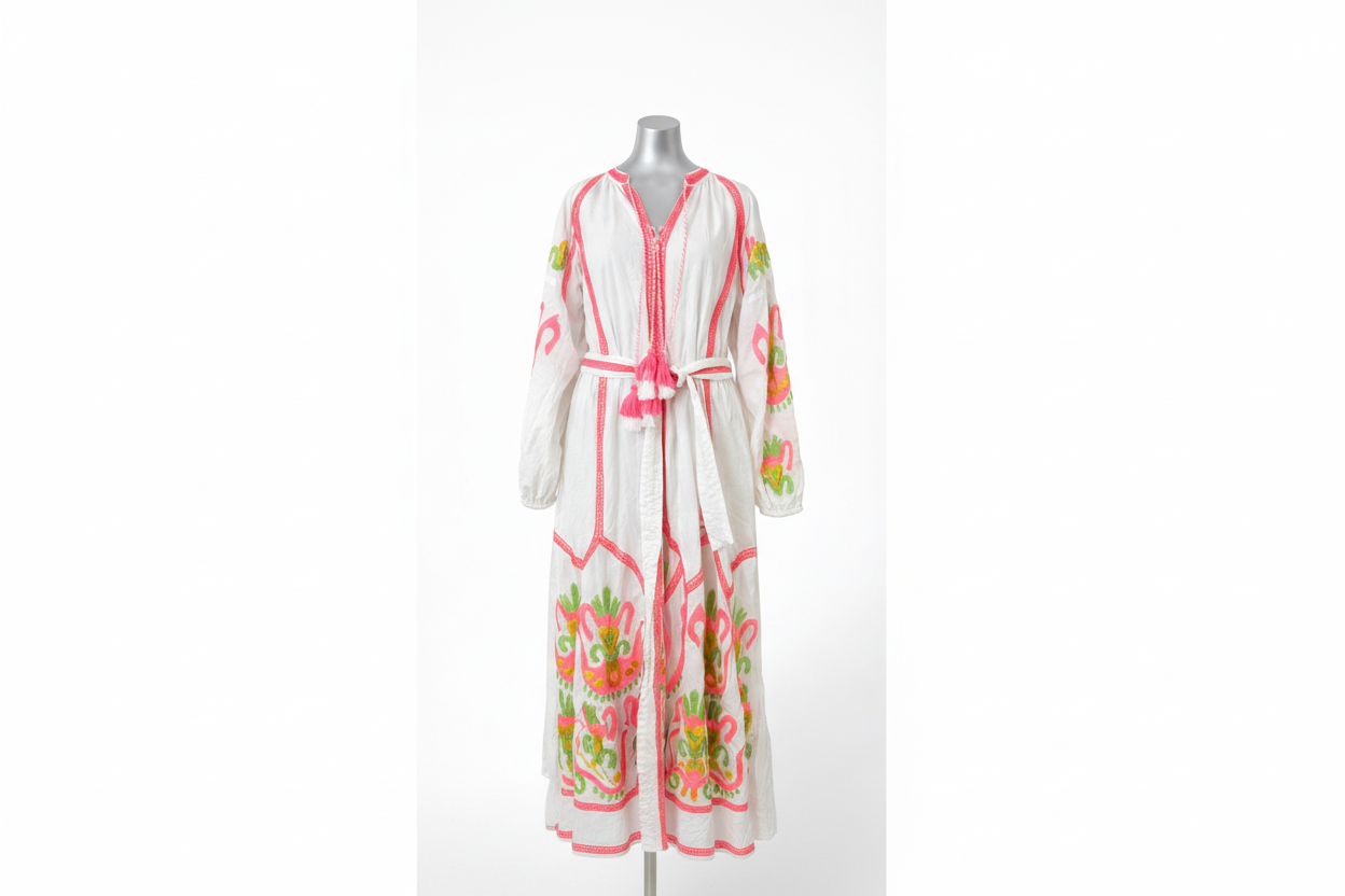 Blush Oasis Embroidered Maxi Dress