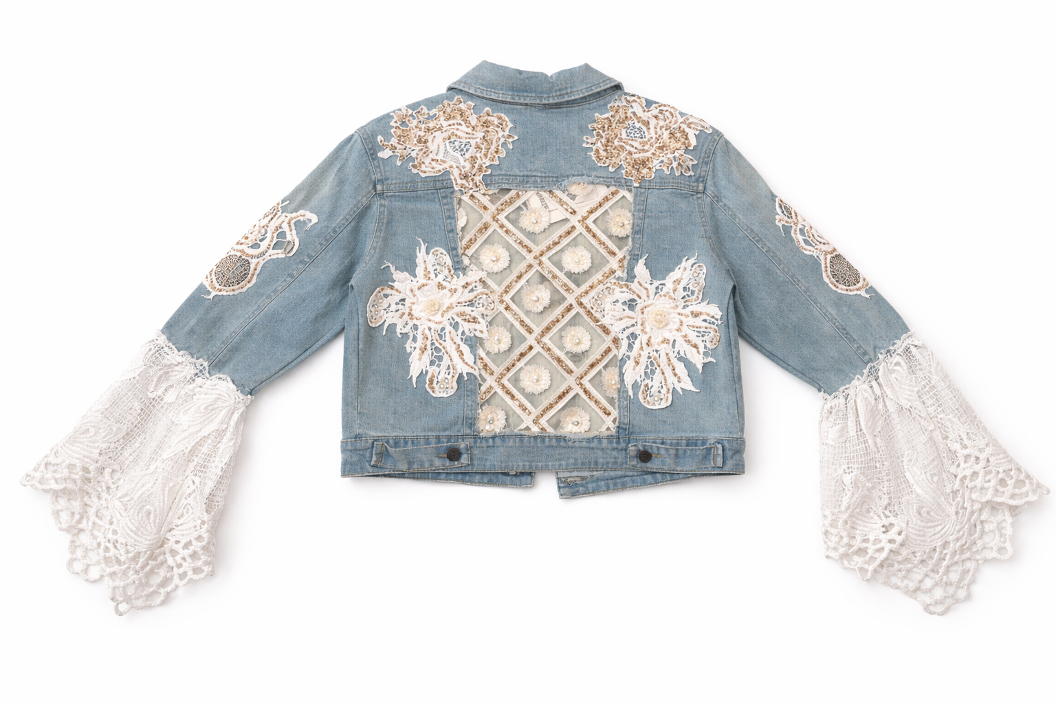 Ivory Heirloom Lace Denim Jacket