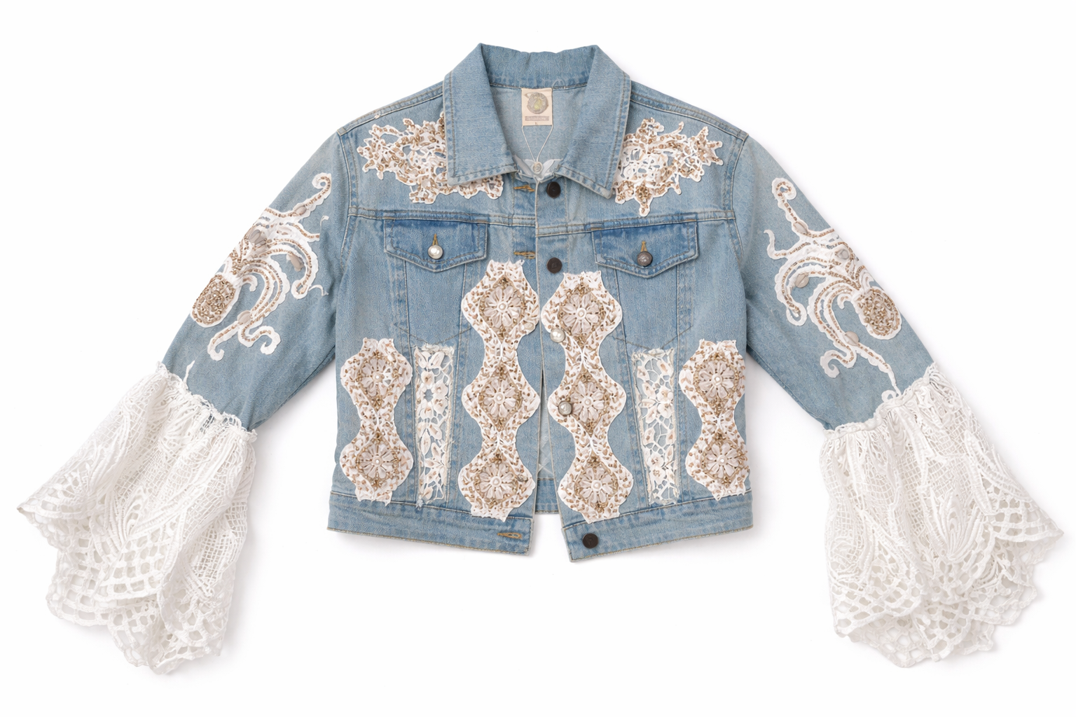 Ivory Heirloom Lace Denim Jacket