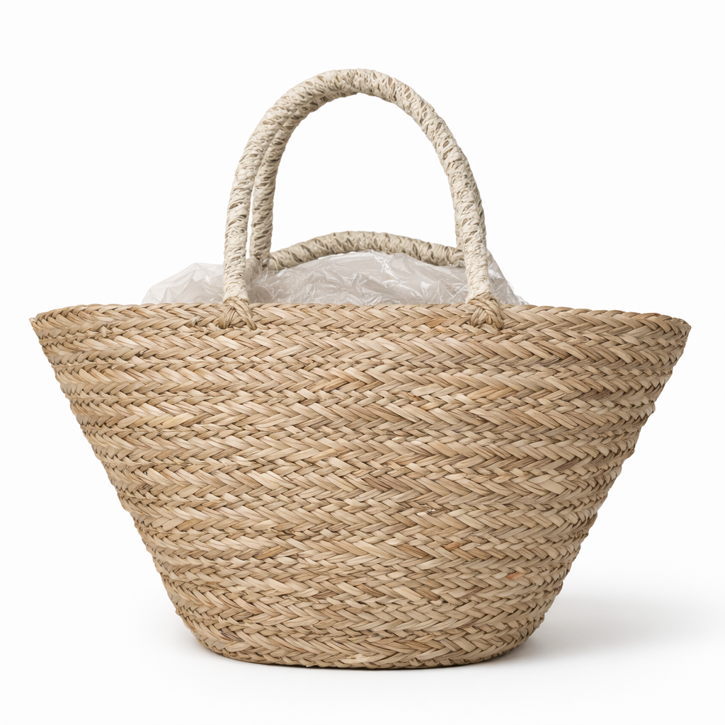 Golden Meadow Raffia Bloom Tote