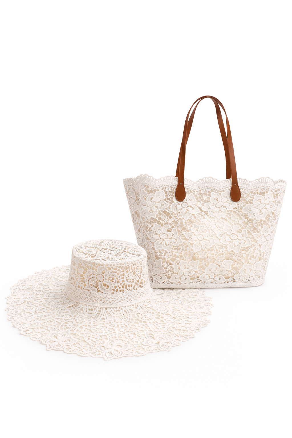 Lace Garden Tote & Hat Set