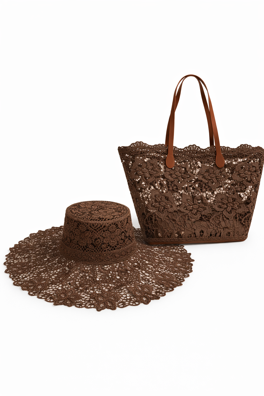 Lace Garden Tote & Hat Set