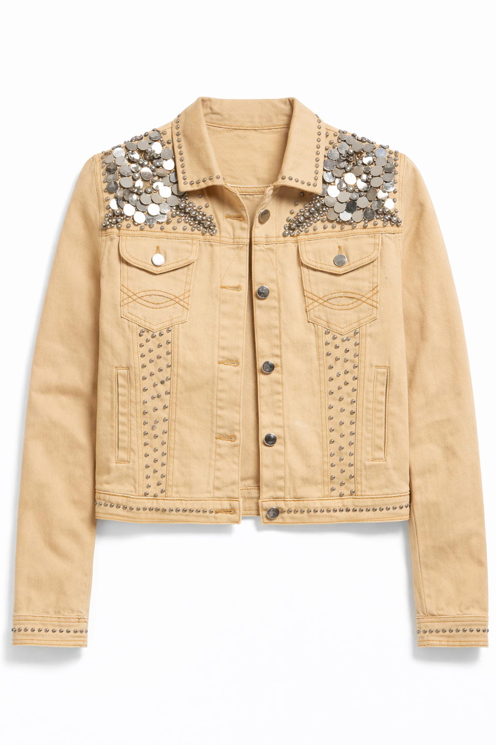 Golden Mirage Embellished Denim Jacket