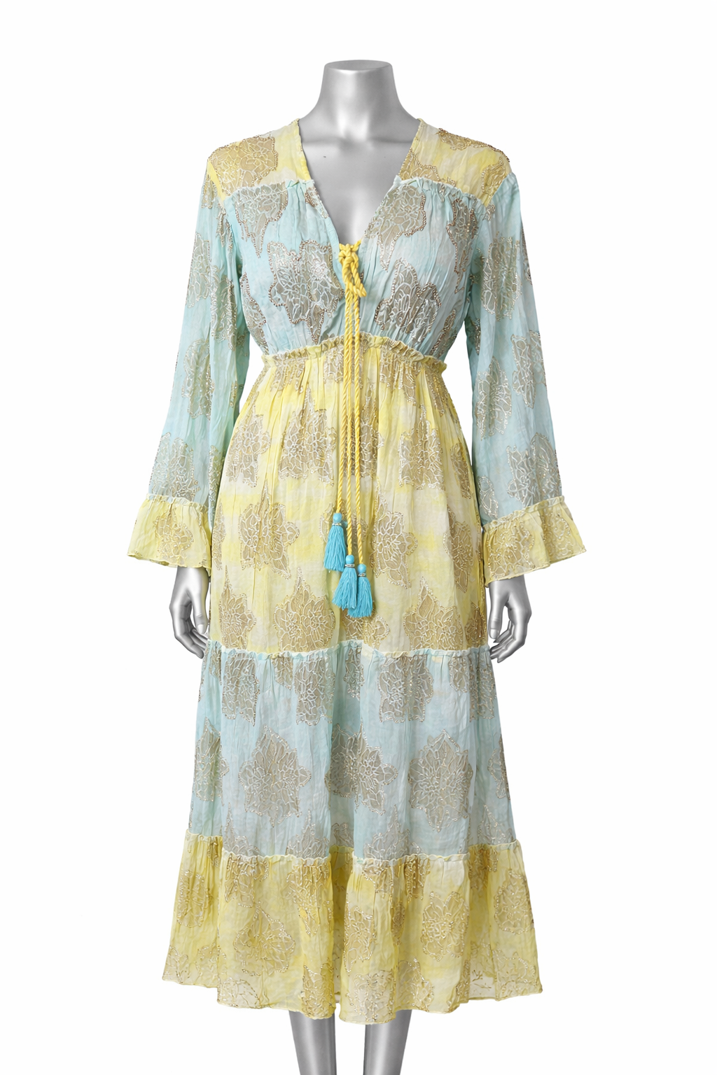 Golden Tide Bohemian Maxi Dress