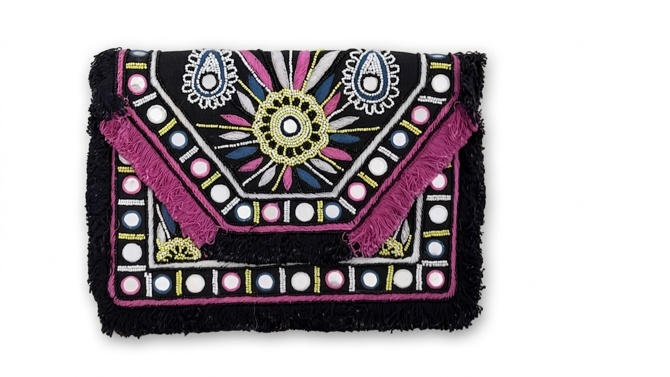 Aurora Fringe Jewel Clutch