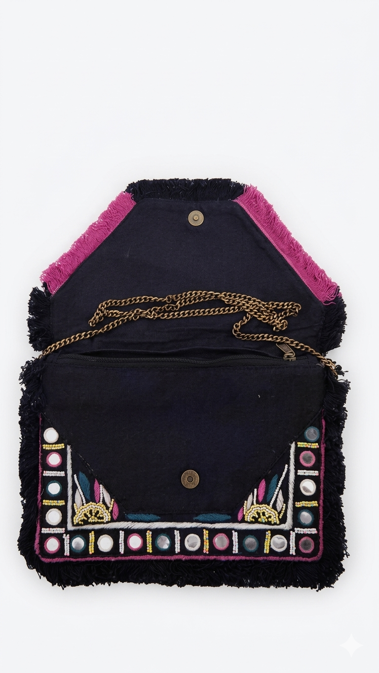 Aurora Fringe Jewel Clutch