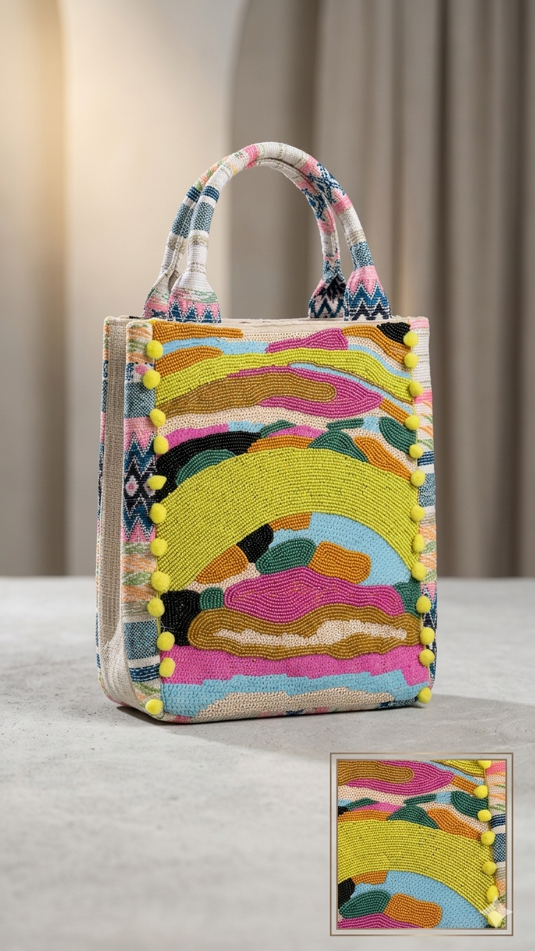 Sunset Mirage Beaded Tote